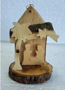Nativity Ornament – Hand-Carved Olive Wood Holy Family