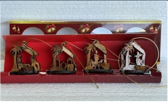 Nativity Ornaments – Hand-Carved Olive Wood Set