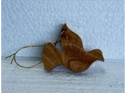 Pigeon Ornament – Hand-Carved Olive Wood