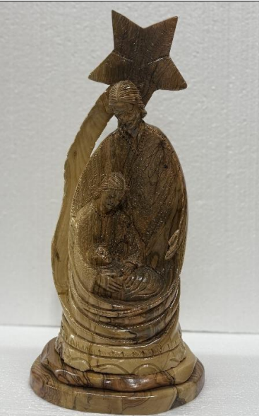 Holy Family – Star Ornament – Hand-Carved Olive Wood
