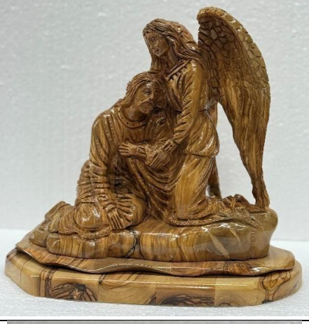 Pietà – Hand-Carved Olive Wood Statue from the Holy Land