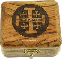 Holy Land Market First Communion Box - Rosary Box - Bethlehem Olive Wood