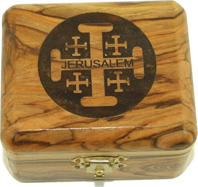 Holy Land Market First Communion Box - Rosary Box - Bethlehem Olive Wood