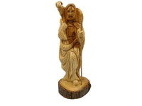 The Good Shepherd Caring Sheep On His Shoulders Olive Wood Hand Carved Bethlehem