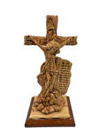 Jesus Crucifixion Unique Figure with John 3:16 Scripture Crafted on Olive Wood