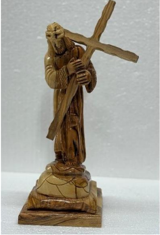Jesus Christ Carrying the Cross – Hand-Carved Olive Wood Statue