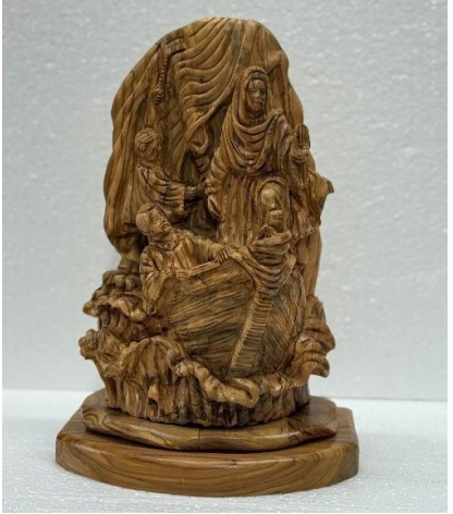 Jesus Calming the Storm – Hand-Carved Olive Wood Statue