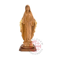 Hand Carved Olive Wood Virgin Mary Statue - Bethlehem Holy Land