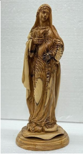 Pregnant Mary – Artistic Olive Wood Sculpture 34 cm