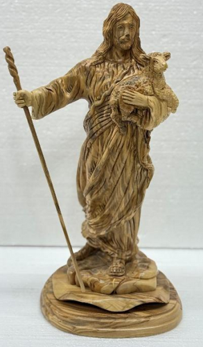 The Good Shepherd – Olive Wood Artistic Sculpture