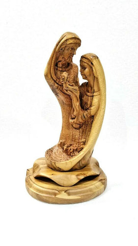 Master Piece Hand Crafted Olive Wood Holy Family Statue