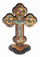 Hand Made Olive Wood & Mother Of Pearl Crucifix From Bethlehem,The Holy Land