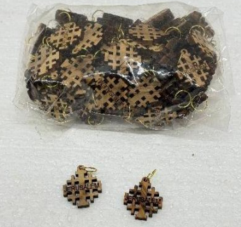 Jerusalem Cross Charms – Hand-Carved Olive Wood 100 charms