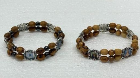 Olive Wood Bracelets – Spiritual Wristwear with Multiple Picture Charms