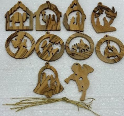 Christmas Ornaments – Handcrafted Olive Wood Decorations from the Holy Land