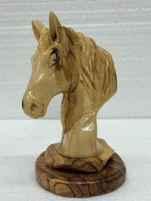 Olive Wood Horse – Hand-Carved Holy Land Figurine 14 cm