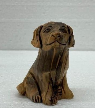 Olive Wood Dog – Hand-Carved Figurine
