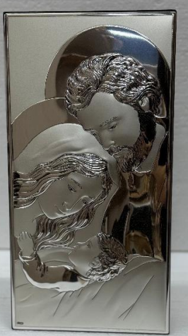 The Holy Family – Sterling Silver on Wood Base 32*16.5 cm