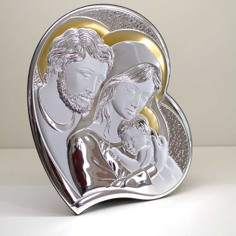 Sacred Family Horizontal Silver Icon