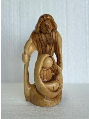 Holy Family Faceless – Hand-Carved Olive Wood Statue