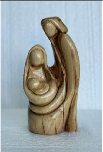 Holy Family Faceless – Hand-Carved Olive Wood