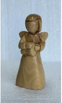 Olive Wood Angel – Hand-Carved Holy Land Figurine