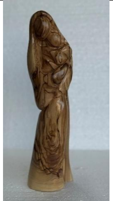 Virgin Mary with Baby Jesus – Faceless Olive Wood Statue