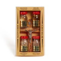 Holy Land Gift Set — Holy Water, Anointing Oil, Soil & Incense with Jesus Cross (14.cm)