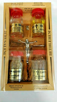Holy Land Gift Set — Holy Water, Anointing Oil, Soil & Incense with Jesus Cross (14.cm)