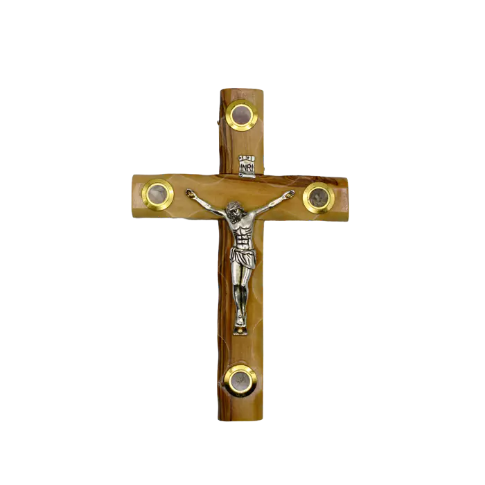 Handcrafted Olive Wood Crucifix Cross: Holy Land Jerusalem