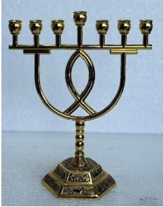 Menorah Gold – Traditional Jewish Candle Holder with Elegant Gold Finish