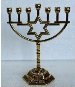 Menorah Gold – Elegant Judaica Candle Holder for Hanukkah & Blessings