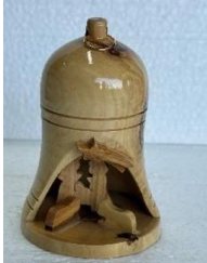 Nativity Bell – Handcrafted Olive Wood Christmas Ornament
