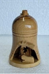 Nativity Bell – Handcrafted Olive Wood Ornament