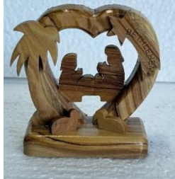 Nativity in Heart – Hand-Carved Olive Wood Holy Family